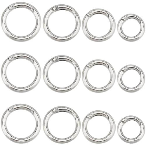GORGECRAFT 24Stk 4 Größen Metallfeder O Ring Silberne Legierung Runde Haken Karabinerhaken Schlüsselanhänger Schnappverschluss Kleiner Klemmverschluss Schnallenring Für DIY Schlüsselanhänger Tasche GORGECRAFT 24Stk 4 Größen Metallfeder O Ring Silberne Legierung Runde Haken Karabinerhaken Schlüsselanhänger Schnappverschluss Kleiner Klemmverschluss Schnallenring Für DIY Schlüsselanhänger Tasche von GORGECRAFT