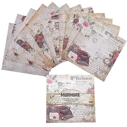 GORGECRAFT 24Stk Vintage-Rosenmuster-Papier 20x20cm Dekoratives Bastelpapier 12 Stile Altes Blumen-Scrapbook-Papier Block-Hintergrund Karton Kartenherstellung Scrapbooking Tagebücher Fotoalbum-Dekor GORGECRAFT 24Stk Vintage-Rosenmuster-Papier 20x20cm Dekoratives Bastelpapier 12 Stile Altes Blumen-Scrapbook-Papier Block-Hintergrund Karton Kartenherstellung Scrapbooking Tagebücher Fotoalbum-Dekor von GORGECRAFT