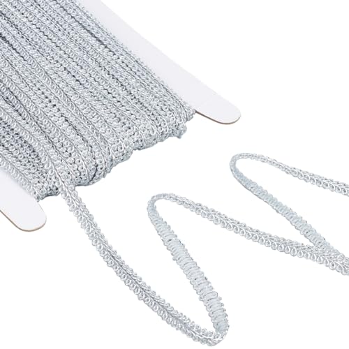GORGECRAFT 25 Yards Metallischer Zopf-Spitzenbesatz 7mm Silberner Tausendfüßlerbesatz Jacquard-Verziertes Gimpenband Waschbarer Spitzenkantenbesatz Für Heimwerker Nähen Schmuckherstellung Kostüm GORGECRAFT 25 Yards Metallischer Zopf-Spitzenbesatz 7mm Silberner Tausendfüßlerbesatz Jacquard-Verziertes Gimpenband Waschbarer Spitzenkantenbesatz Für Heimwerker Nähen Schmuckherstellung Kostüm von GORGECRAFT
