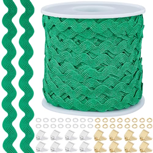 GORGECRAFT 25 m Grünes Zackenband 5–8.5mm Gewelltes Fransenband Zum Nähen Und Biegen Mit 32 Crimp Enden Aus Eisenband In 2 Farben Und 64 Biegeringen In 2 Farben Für Heimwerker Nähen Basteln Kleidung GORGECRAFT 25 m Grünes Zackenband 5–8.5mm Gewelltes Fransenband Zum Nähen Und Biegen Mit 32 Crimp Enden Aus Eisenband In 2 Farben Und 64 Biegeringen In 2 Farben Für Heimwerker Nähen Basteln Kleidung von GORGECRAFT