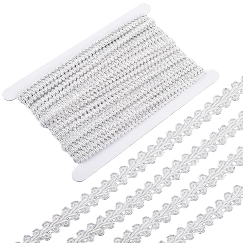 GORGECRAFT 25 m X 7mm Silberfarbene Metallische Zopfborte Gewebte Tausendfüßlerborte Verzierungen Polyester Spitzenrandband Nähapplikation Für Kostüme Heimpolster Dekorative Vorhänge Kissen GORGECRAFT 25 m X 7mm Silberfarbene Metallische Zopfborte Gewebte Tausendfüßlerborte Verzierungen Polyester Spitzenrandband Nähapplikation Für Kostüme Heimpolster Dekorative Vorhänge Kissen von GORGECRAFT