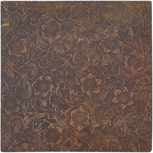 GORGECRAFT 25x25cm Bump Textur Echte Crazy Horse Lederplatten 1.6mm Dickes Floral Geprägtes Rindsleder Vorgeschnittene Lederstücke Quadratisches Einfarbiges Muster Bedruckter Lederstoff Braun GORGECRAFT 25x25cm Bump Textur Echte Crazy Horse Lederplatten 1.6mm Dickes Floral Geprägtes Rindsleder Vorgeschnittene Lederstücke Quadratisches Einfarbiges Muster Bedruckter Lederstoff Braun von GORGECRAFT
