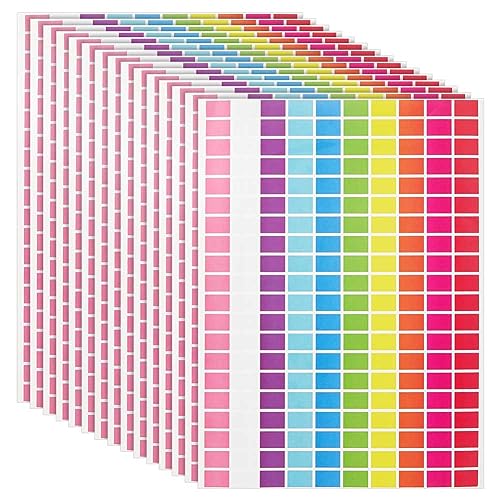GORGECRAFT 2800Stk Farbige Etiketten-Aufkleber Rechteckig 10 Farben Pillen-Organizer-Etiketten Aufkleber Selbstklebend Blanko Beschreibbares Papier Verschiedene Entfernbare Aufkleber Beschriftung von GORGECRAFT