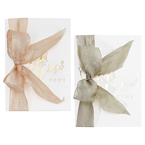 GORGECRAFT 2Pcs Gelübdebücher Für Hochzeit Braut Und Bräutigam Brautparty Geschenke Faltbar Papier Karten Zur Erneuerung des Gelübdes Für Sie Und Ihn Eheversprechen Rustikale Hochzeitsdekorationen von GORGECRAFT