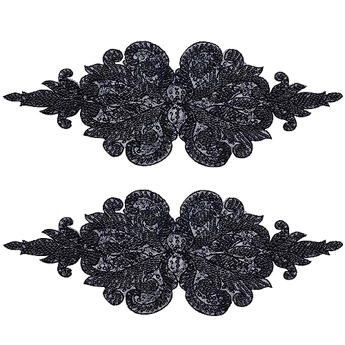 GORGECRAFT 2Stk Perlenstickerei Spitzenapplikationen Blumenmuster Polyester-Patches Perlen-Tüll Dekorative Nähornamente Zubehör Für Hochzeitskleider Kleidung Taschen Hosen Schuhe Hüte DIY Schwarz GORGECRAFT 2Stk Perlenstickerei Spitzenapplikationen Blumenmuster Polyester-Patches Perlen-Tüll Dekorative Nähornamente Zubehör Für Hochzeitskleider Kleidung Taschen Hosen Schuhe Hüte DIY Schwarz von GORGECRAFT