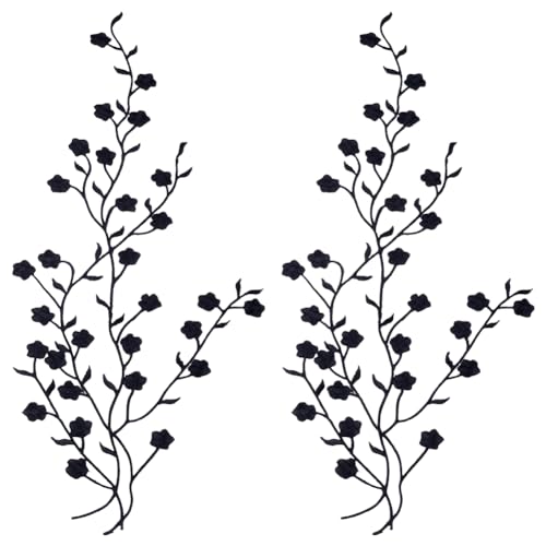 GORGECRAFT 2Stk Schwarze Blumen-Stickapplikationen Aufnäher Blumen-Spitzen-Applikation Stoff Zum Aufbügeln Bestickte Aufnäher Baumwoll-Applikationen Verzierungen Für Kleidung Nähen Hochzeitskleid GORGECRAFT 2Stk Schwarze Blumen-Stickapplikationen Aufnäher Blumen-Spitzen-Applikation Stoff Zum Aufbügeln Bestickte Aufnäher Baumwoll-Applikationen Verzierungen Für Kleidung Nähen Hochzeitskleid von GORGECRAFT