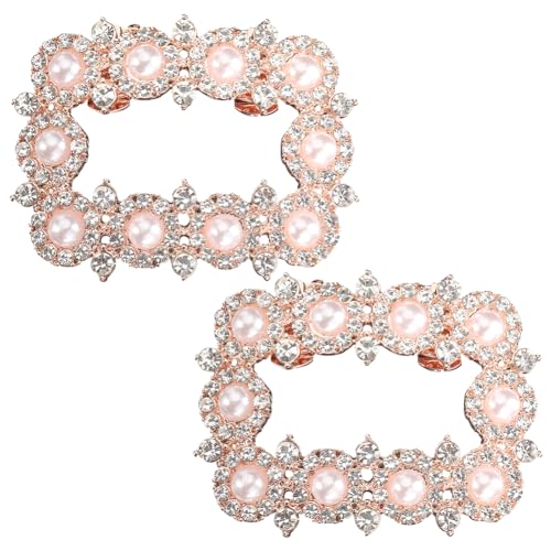 GORGECRAFT 2Stk Strass-Schuhclips Für Hochzeiten Abnehmbarer Schuhschnallenclip 55 x 42mm Elegante Kristall-Schuhdekoration Mit Kunststoff-Imitationsperle Für Flache Absätze Hüte Clutches Roségold GORGECRAFT 2Stk Strass-Schuhclips Für Hochzeiten Abnehmbarer Schuhschnallenclip 55 x 42mm Elegante Kristall-Schuhdekoration Mit Kunststoff-Imitationsperle Für Flache Absätze Hüte Clutches Roségold von GORGECRAFT
