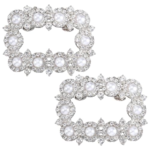 GORGECRAFT 2Stk Strass-Schuhclips Für Hochzeiten Abnehmbarer Schuhschnallenclip 55 x 42mm Rechteckig Elegante Kristall-Schuhdekoration Mit Kunststoff-Imitationsperle Für Flache Schuhe Absätze Platin GORGECRAFT 2Stk Strass-Schuhclips Für Hochzeiten Abnehmbarer Schuhschnallenclip 55 x 42mm Rechteckig Elegante Kristall-Schuhdekoration Mit Kunststoff-Imitationsperle Für Flache Schuhe Absätze Platin von GORGECRAFT