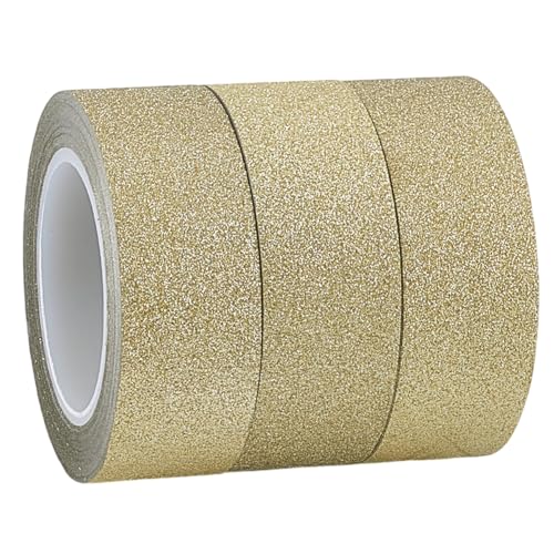 GORGECRAFT 3 Rolle 30 m X 15mm Washi Glitzerband Hellgold Dekoratives Klebeband Folienpapier Abdeckbänder Bastel Und Bastelzubehör Selbstklebende Zierleiste Für DIY Scrapbooking Geschenkverpackungen GORGECRAFT 3 Rolle 30 m X 15mm Washi Glitzerband Hellgold Dekoratives Klebeband Folienpapier Abdeckbänder Bastel Und Bastelzubehör Selbstklebende Zierleiste Für DIY Scrapbooking Geschenkverpackungen von GORGECRAFT