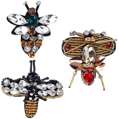 GORGECRAFT 3 Stil Bienen-Strass-Aufnäher Mit Perlenstickerei Insekten-Applikation Strass-Brosche Aufnäher Für Jeans Jacken Kleidung Scrapbooking Handtaschen Schuhe DIY-Dekorative Aufnäher GORGECRAFT 3 Stil Bienen-Strass-Aufnäher Mit Perlenstickerei Insekten-Applikation Strass-Brosche Aufnäher Für Jeans Jacken Kleidung Scrapbooking Handtaschen Schuhe DIY-Dekorative Aufnäher von GORGECRAFT