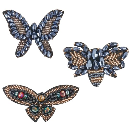 GORGECRAFT 3 Stil Strass Schmetterlings Patches Glasperlen Biene Libelle Kristall Zum Aufnähen Dekorativer Bestickter Stoff Nähapplikation Für Kleidung Taschen Kleider Jeans Reparaturdekoration GORGECRAFT 3 Stil Strass Schmetterlings Patches Glasperlen Biene Libelle Kristall Zum Aufnähen Dekorativer Bestickter Stoff Nähapplikation Für Kleidung Taschen Kleider Jeans Reparaturdekoration von GORGECRAFT
