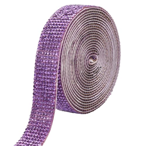 GORGECRAFT 3 Yards Strassbänder 18mm Breit Selbstklebende Kristall Diamant Aufkleberstreifen Glitzernde Dekorative Edelsteinbesatz Rolle Klebeband von Kleidung Geburtstagsgeschenk Dekoration DIY Lila GORGECRAFT 3 Yards Strassbänder 18mm Breit Selbstklebende Kristall Diamant Aufkleberstreifen Glitzernde Dekorative Edelsteinbesatz Rolle Klebeband von Kleidung Geburtstagsgeschenk Dekoration DIY Lila von GORGECRAFT