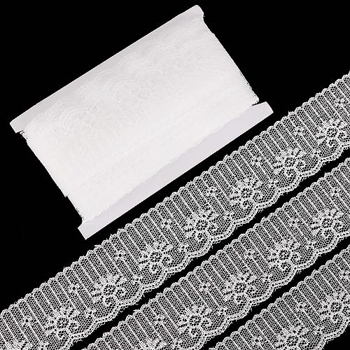 GORGECRAFT 30 Yard 50mm Breite Weißes Blumen-Spitzenband Venedig-Ösen-Spitzenbesatz Gewellter Rand Bastel-Spitzenstoff Polyester Blumen-Spitzenkante Stickerei Häkeltüll Zum Nähen Geschenkverpackung GORGECRAFT 30 Yard 50mm Breite Weißes Blumen-Spitzenband Venedig-Ösen-Spitzenbesatz Gewellter Rand Bastel-Spitzenstoff Polyester Blumen-Spitzenkante Stickerei Häkeltüll Zum Nähen Geschenkverpackung von GORGECRAFT