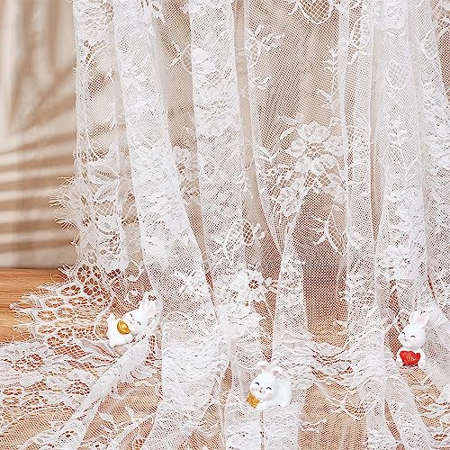 GORGECRAFT 300x150 cm Weißer Chantilly-Spitzenstoff Französische Wimpernspitze Blumenstickerei Vintage-Nylon Gewellte Kante Spitzenbesatz Band Blume DIY-Kleidung Nähapplikation Hochzeitskleidern GORGECRAFT 300x150 cm Weißer Chantilly-Spitzenstoff Französische Wimpernspitze Blumenstickerei Vintage-Nylon Gewellte Kante Spitzenbesatz Band Blume DIY-Kleidung Nähapplikation Hochzeitskleidern von GORGECRAFT