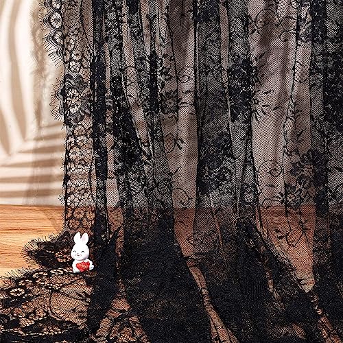 GORGECRAFT 300x150cm Schwarzer Spitzenstoff Französische Wimpernspitze Vintage-Gestickte Blume Gewellter Rand Spitzenbesatz Weiches DIY-Dekoratives Kleidungs-Nähapplikationen Hochzeitskleidern GORGECRAFT 300x150cm Schwarzer Spitzenstoff Französische Wimpernspitze Vintage-Gestickte Blume Gewellter Rand Spitzenbesatz Weiches DIY-Dekoratives Kleidungs-Nähapplikationen Hochzeitskleidern von GORGECRAFT