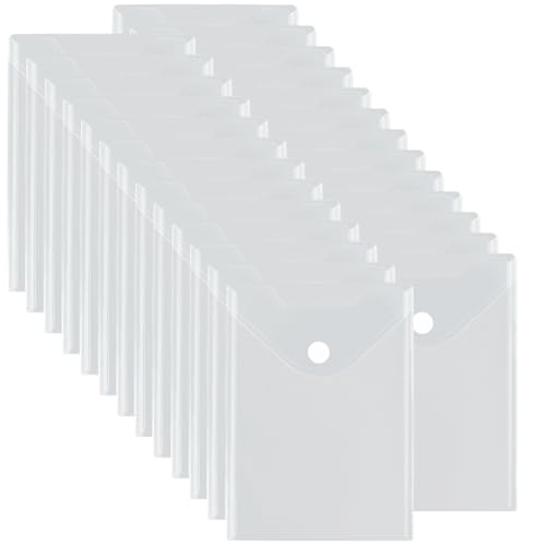 GORGECRAFT 30Stk Transparente Aufbewahrungstaschen Für Stempel Und Stanzformen Umschläge Knöpfe Stanzformen Aus Kunststoff Quittungshalter A5 Aufbewahrungstaschen Für Papierakten Alben (25 x 18cm) von GORGECRAFT