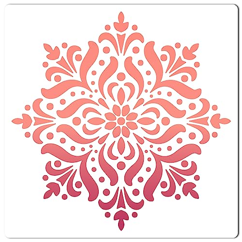 GORGECRAFT 30x30 cm Mandala-Schablonen Wiederverwendbar Chakra-Vorlage Blumen-Muster Vorlagen Wiederverwendbares Schild Quadratische Schablone Zum Malen Auf Holz Wand Boden Heimwerkerhandwerk von GORGECRAFT