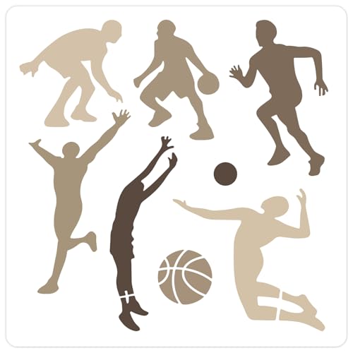 GORGECRAFT 30x30cm Große Malschablonen Für Basketballspieler Sportball Bastel Und Ornament Malschablonen Wiederverwendbare Weiße Zeichenvorlage Aus PET Zum Bemalen von Holzwänden Heimwerkerarbeiten GORGECRAFT 30x30cm Große Malschablonen Für Basketballspieler Sportball Bastel Und Ornament Malschablonen Wiederverwendbare Weiße Zeichenvorlage Aus PET Zum Bemalen von Holzwänden Heimwerkerarbeiten von GORGECRAFT
