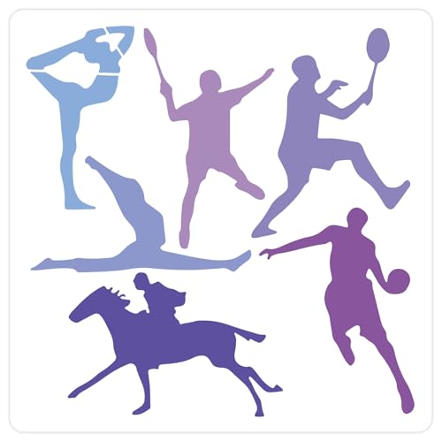 GORGECRAFT 30x30cm Große Sport Malschablone Mit Turner Und Reitsport Ornament Wiederverwendbare Weiße Zeichenvorlage Aus PET Basketball Athleten Malschablonen Zum Bemalen von Holzwänden Heimwerker GORGECRAFT 30x30cm Große Sport Malschablone Mit Turner Und Reitsport Ornament Wiederverwendbare Weiße Zeichenvorlage Aus PET Basketball Athleten Malschablonen Zum Bemalen von Holzwänden Heimwerker von GORGECRAFT