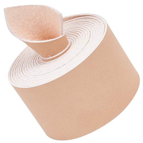 GORGECRAFT 37.5mm X 2m Flaches Lederband 1.2mm Dicke Lederbandstreifen Litschi-Maserung Fäden Seilschnüre Für DIY-Handwerk Halskette Armband Schmuckherstellung Flechtenzubehör Peachpuff von GORGECRAFT