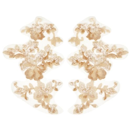 GORGECRAFT 3D Pailletten-Spitzen-Applikation Mit Bestickten Blättern Und Blumen Zum Aufnähen von Besatzflicken Mit Blumenmotiv Kragen Stoff Basteln Dekoration Aufnäher Zum Nähen DIY-Kleidung Hellbraun GORGECRAFT 3D Pailletten-Spitzen-Applikation Mit Bestickten Blättern Und Blumen Zum Aufnähen von Besatzflicken Mit Blumenmotiv Kragen Stoff Basteln Dekoration Aufnäher Zum Nähen DIY-Kleidung Hellbraun von GORGECRAFT