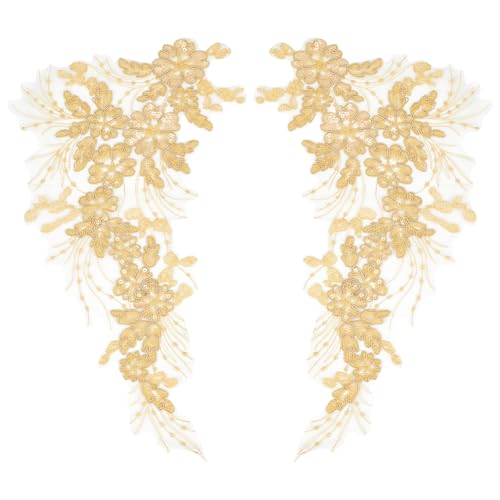 GORGECRAFT 3D Pailletten-Spitzen-Applikation Stickerei Zum Aufnähen Auf Blätter Blumen Kragenbesatz Aufnäher Blumenmotiv Stoff Basteln Dekoration Flicken Zum Nähen Hochzeit DIY Kleidung Tasche Gold GORGECRAFT 3D Pailletten-Spitzen-Applikation Stickerei Zum Aufnähen Auf Blätter Blumen Kragenbesatz Aufnäher Blumenmotiv Stoff Basteln Dekoration Flicken Zum Nähen Hochzeit DIY Kleidung Tasche Gold von GORGECRAFT