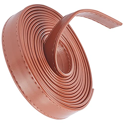 GORGECRAFT 3M x 20mm Breit Doppelseitige Lederstreifenriemen 2.5 mm dick Flache Kordel DIY Lederriemenschnur Zum Herstellen von Taschenriemen Basteln Ledergürtel Möbelgriffe (Sattelbraun) von GORGECRAFT