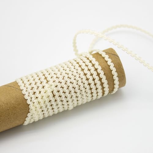 GORGECRAFT 3mm Rick Rack Trim 25 Yards Elastisches Ric Rac Band Weihnachten Zickzack Dehnbar Welle Biegen Spitzenbesatz S Förmiges Spitzenband Nylon Gewebt Geflochtenen Stoff Zum Nähen DIY Handwerk Ho von GORGECRAFT