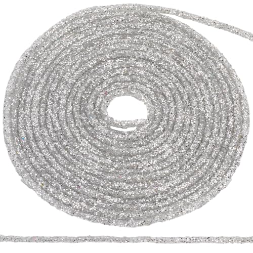 GORGECRAFT 4,5 m lange Pailletten-Strass-Schnur, 5 mm, silberfarben, Harz, Glitzer, Schnürsenkel, Hoodie, Schnur, Dekorationen, Seilbesatz für DIY-Kleider, Kleidung, Schuhe, Schmuckzubehör GORGECRAFT 4,5 m lange Pailletten-Strass-Schnur, 5 mm, silberfarben, Harz, Glitzer, Schnürsenkel, Hoodie, Schnur, Dekorationen, Seilbesatz für DIY-Kleider, Kleidung, Schuhe, Schmuckzubehör von GORGECRAFT