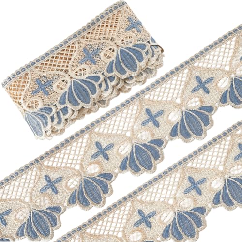 GORGECRAFT 4,5 m × 10,2 cm europäisches Spitzenband Krone besticktes Spitzenband Venedig Nähen Rand Trim Floral unelastische Zierleiste Applikation Stoff Handwerk zum Nähen Handwerk DIY Kleidung von GORGECRAFT