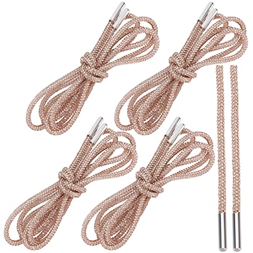GORGECRAFT 4 Stück 1.2 m Kristall-Strass-Schnürsenkel Glitzerseil Bling Bling Glänzende Runde Schnürsenkel Kordelzug Ersatz-Hoodie-Schnur-Seil Für Turnschuhe Jogginghosen Peachpuff GORGECRAFT 4 Stück 1.2 m Kristall-Strass-Schnürsenkel Glitzerseil Bling Bling Glänzende Runde Schnürsenkel Kordelzug Ersatz-Hoodie-Schnur-Seil Für Turnschuhe Jogginghosen Peachpuff von GORGECRAFT