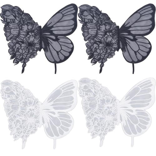 GORGECRAFT 4 Stück 2 Farben Schmetterling Bestickte Aufnäher Zum Aufnähen Schwarz Weiß Dekorative Schmetterlinge Spitzenapplikationsstoff Für Hochzeit Brautkleid Kleidung Jacken Rucksäcke T Shirt GORGECRAFT 4 Stück 2 Farben Schmetterling Bestickte Aufnäher Zum Aufnähen Schwarz Weiß Dekorative Schmetterlinge Spitzenapplikationsstoff Für Hochzeit Brautkleid Kleidung Jacken Rucksäcke T Shirt von GORGECRAFT