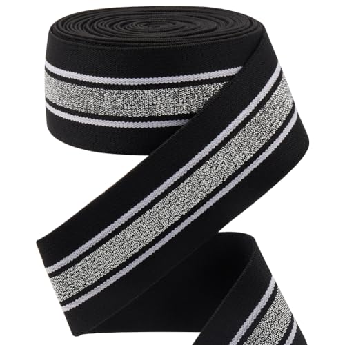 GORGECRAFT 4.3m 40mm Breit Silber Weiß Gestreiftes Gummiband Schwarzes Flaches Dehnbares Gurtband Näh Und Strickband Zierband Für Heimwerker Taillenbänder Stirnbänder Taschen Kleidungsstücke Zubehör GORGECRAFT 4.3m 40mm Breit Silber Weiß Gestreiftes Gummiband Schwarzes Flaches Dehnbares Gurtband Näh Und Strickband Zierband Für Heimwerker Taillenbänder Stirnbänder Taschen Kleidungsstücke Zubehör von GORGECRAFT