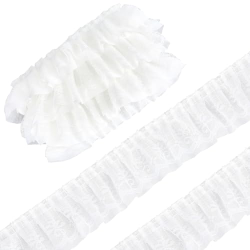GORGECRAFT 4.57 m Weißes Plissiertes Chiffonband 5.7cm Breit Doppellagiger Stoff Spitzenbesatz Geraffte Rüschen Chiffonbesatz Tüll Spitzenbesatz Für Heimwerken Nähen Basteln Verzierungen GORGECRAFT 4.57 m Weißes Plissiertes Chiffonband 5.7cm Breit Doppellagiger Stoff Spitzenbesatz Geraffte Rüschen Chiffonbesatz Tüll Spitzenbesatz Für Heimwerken Nähen Basteln Verzierungen von GORGECRAFT
