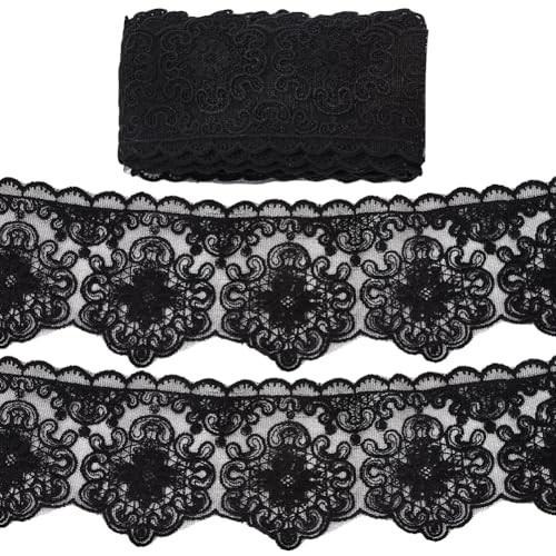 GORGECRAFT 4.6 m X 8.5cm Europäisches Spitzenband Mit Stickerei Schwarzer Blumenmuster Gewellter Rand Hochzeitsapplikation Nähen Häkeln Unelastische Besätze Für Kleidung Vorhänge Tischdecken Basteln GORGECRAFT 4.6 m X 8.5cm Europäisches Spitzenband Mit Stickerei Schwarzer Blumenmuster Gewellter Rand Hochzeitsapplikation Nähen Häkeln Unelastische Besätze Für Kleidung Vorhänge Tischdecken Basteln von GORGECRAFT