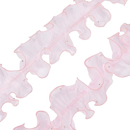 GORGECRAFT 4.6mx11cm Rosa Plissiertes Organzaband Mit Perlen Rüschen Spitzenbesatz geraffte Besätze Chiffonperlen Spitzenkantenbesatz Stoff Bekleidungszubehör Für DIY-Applikationen Nähen Basteln GORGECRAFT 4.6mx11cm Rosa Plissiertes Organzaband Mit Perlen Rüschen Spitzenbesatz geraffte Besätze Chiffonperlen Spitzenkantenbesatz Stoff Bekleidungszubehör Für DIY-Applikationen Nähen Basteln von GORGECRAFT