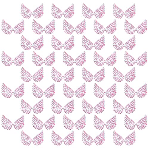 GORGECRAFT 40 STÜCKE 2.5,(1) cm Laser Engelsflügel Stoff Geprägte Flügel Patches Aufnäher Rosa Mini Flügel Basteln Für DIY Nähen Basteln Haarschmuck Dekoration Hemden Jeans Kleidung Ornament Zubehör von GORGECRAFT