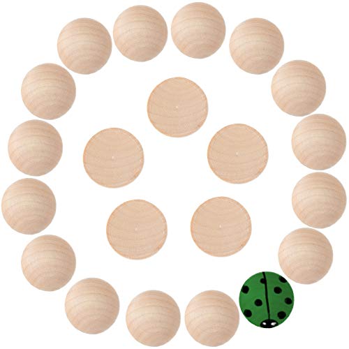 GORGECRAFT 40St. Geteilte Holzkugeln 30mm Unvollendete Halbe Holzkugeln Holzhalbkugel Halbe Bastelkugeln Für DIY-Projekte Schmuckherstellung Kunstdesign von GORGECRAFT