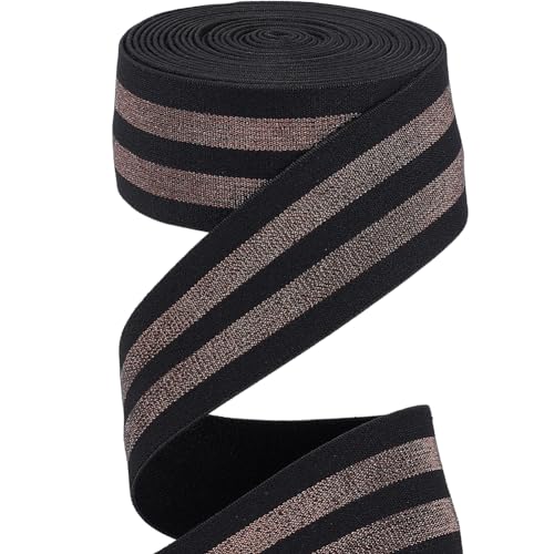 GORGECRAFT 40mm Breites Elastisches Band Mit Metallischen Schokoladenstreifen 4.7 Yards Schwarzer Stretchbandbesatz Bequemes Stirnband Mit Glitzernden Streifen Für Bund Nähen Gurtband Bekleidungs GORGECRAFT 40mm Breites Elastisches Band Mit Metallischen Schokoladenstreifen 4.7 Yards Schwarzer Stretchbandbesatz Bequemes Stirnband Mit Glitzernden Streifen Für Bund Nähen Gurtband Bekleidungs von GORGECRAFT