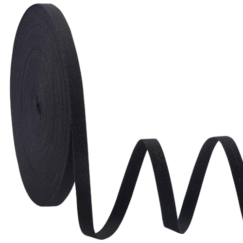 GORGECRAFT 45m Köperbandstoff 12.5mm Breit Fischgräten-Köper Schrägband Gurtband Buchbindung Umreifung Für Kleidung Geschenkverpackungen Heimdekoration Nähen Basteln Besatz Schwarz GORGECRAFT 45m Köperbandstoff 12.5mm Breit Fischgräten-Köper Schrägband Gurtband Buchbindung Umreifung Für Kleidung Geschenkverpackungen Heimdekoration Nähen Basteln Besatz Schwarz von GORGECRAFT