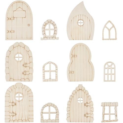 GORGECRAFT 48 Stück 12 Stile Holztüren Und Fenster Unlackiertes Hölzernes Miniatur Fenster Tür Set Mini Unlackiertes Gartendekor Basteln Puppenhaus Zubehör Für Wand Heim Und Partydekor GORGECRAFT 48 Stück 12 Stile Holztüren Und Fenster Unlackiertes Hölzernes Miniatur Fenster Tür Set Mini Unlackiertes Gartendekor Basteln Puppenhaus Zubehör Für Wand Heim Und Partydekor von GORGECRAFT