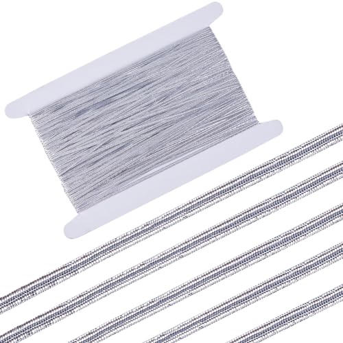 GORGECRAFT 48 Yard 3mm Flaches Hellgraues Elastisches Band Glitzerndes Metallisches Elastisches Kordelband Geflochtenes Elastisches Strickschnurband Zum Nähen Basteln Rockbund Kleiderherstellung GORGECRAFT 48 Yard 3mm Flaches Hellgraues Elastisches Band Glitzerndes Metallisches Elastisches Kordelband Geflochtenes Elastisches Strickschnurband Zum Nähen Basteln Rockbund Kleiderherstellung von GORGECRAFT