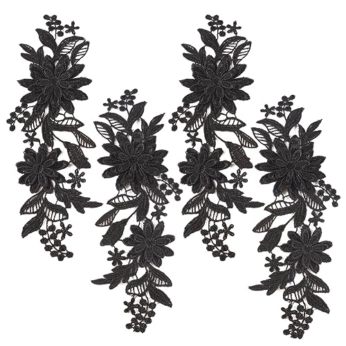 GORGECRAFT 4Stk 3D-Gestickte Blumen-Spitzen-Applikation 3-Lagig Gänseblümchen-Blumenblätter Stickerei Stoffflicken Schwarz Zum Aufnähen von Kragenapplikationen DIY Nähen Hochzeit Kleidung Verzierungen GORGECRAFT 4Stk 3D-Gestickte Blumen-Spitzen-Applikation 3-Lagig Gänseblümchen-Blumenblätter Stickerei Stoffflicken Schwarz Zum Aufnähen von Kragenapplikationen DIY Nähen Hochzeit Kleidung Verzierungen von GORGECRAFT
