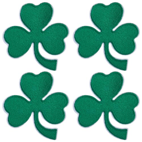 GORGECRAFT 4Stk 77mm Glückskleeblatt-Aufnäher Zum Aufbügeln St. Patrick's Day Kleeblatt Tuch Bestickte Aufnäher Pflanzen Irisches Kleeblatt Auf Applikationen Für Uniformen Hüte Accessoires (Grün) GORGECRAFT 4Stk 77mm Glückskleeblatt-Aufnäher Zum Aufbügeln St. Patrick's Day Kleeblatt Tuch Bestickte Aufnäher Pflanzen Irisches Kleeblatt Auf Applikationen Für Uniformen Hüte Accessoires (Grün) von GORGECRAFT