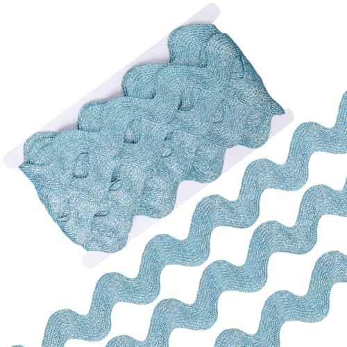 GORGECRAFT 4cm Metallischer Rick Rack 9.1 m Glitzernder Ric Rac Besatz Weihnachtlicher Zickzack Wellen Biege Fransenband Riesiges Band Mit Gewelltem Rand Stoffbesatz Zum Nähen Für Hochzeitskleider Ges von GORGECRAFT