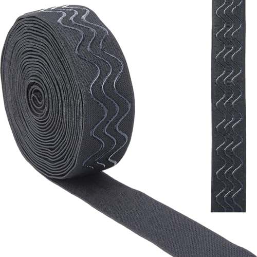 GORGECRAFT 5 Yard Silikon-Greifer 31mm rutschfest Schwarz Stretch-Gurtband Greiferband Zum Nähen Basteln Bund Perücken Bekleidungszubehör GORGECRAFT 5 Yard Silikon-Greifer 31mm rutschfest Schwarz Stretch-Gurtband Greiferband Zum Nähen Basteln Bund Perücken Bekleidungszubehör von GORGECRAFT