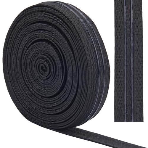 GORGECRAFT 5 Yards 20mm Breites Rutschfestes Elastisches Band Schwarz Gerade Linie Elastisches Greifband Aus Silikon Stretch-Gummi Elastische Riemen Gürtelbund Für Heimwerker Kleidungsstücke Nähen von GORGECRAFT