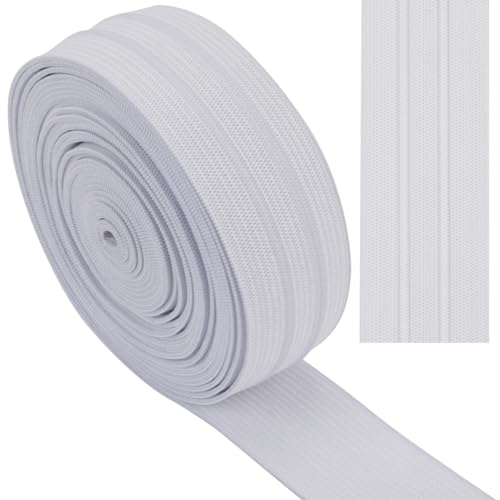 GORGECRAFT 5 Yards 30mm Breites Rutschfestes Elastisches Band Weiß Gerade Linie Elastisches Greifband Aus Silikon Stretch-Gummi Elastische Riemen Gürtelbund Für Heimwerker Kleidungsstücke Nähen von GORGECRAFT