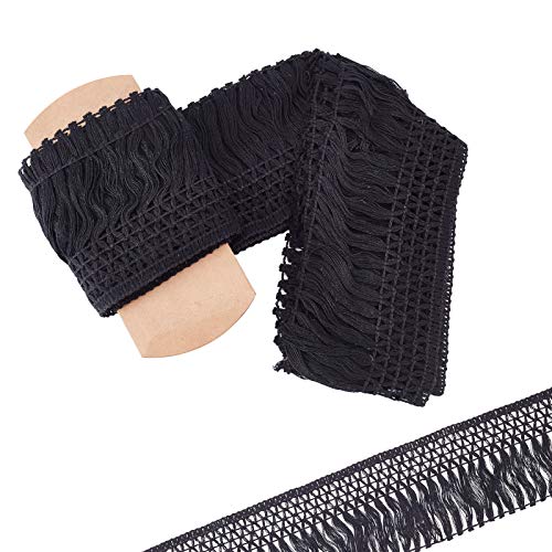 GORGECRAFT 5 Yards X 4" Breite Baumwolle Quaste Fransenbesatz Spitzenbesatz Bänder Für Kleidung Vorhang Nähen Bastelzubehör Wohnaccessoires, Schwarz GORGECRAFT 5 Yards X 4" Breite Baumwolle Quaste Fransenbesatz Spitzenbesatz Bänder Für Kleidung Vorhang Nähen Bastelzubehör Wohnaccessoires, Schwarz von GORGECRAFT