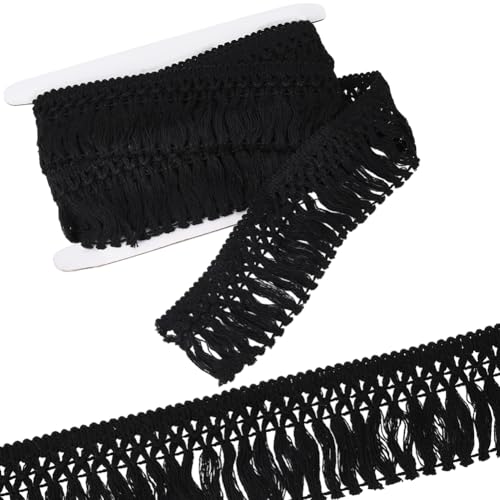 GORGECRAFT 5 Yards X 6cm Baumwollquasten Fransenbesatz Boho Makramee Quastenband Schwarze Faser Spitzenbesatzbesätze Für Heimwerker Nähen Basteln Heimdekoration Kleider Kleidung Vorhänge Decken Verzie GORGECRAFT 5 Yards X 6cm Baumwollquasten Fransenbesatz Boho Makramee Quastenband Schwarze Faser Spitzenbesatzbesätze Für Heimwerker Nähen Basteln Heimdekoration Kleider Kleidung Vorhänge Decken Verzie von GORGECRAFT